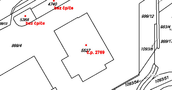 Šumperk 2769 na parcele st. 5527 v KÚ Šumperk, Katastrální mapa