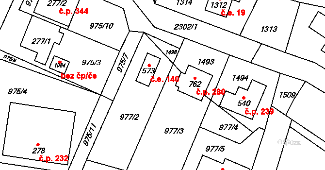 Skalice 140, Frýdek-Místek na parcele st. 573 v KÚ Skalice u Frýdku-Místku, Katastrální mapa