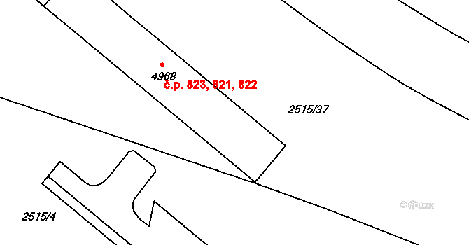 Kolín II 821,822,823, Kolín na parcele st. 4968 v KÚ Kolín, Katastrální mapa