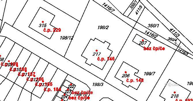 Horní Libchavy 146, Libchavy na parcele st. 217 v KÚ Horní Libchavy, Katastrální mapa