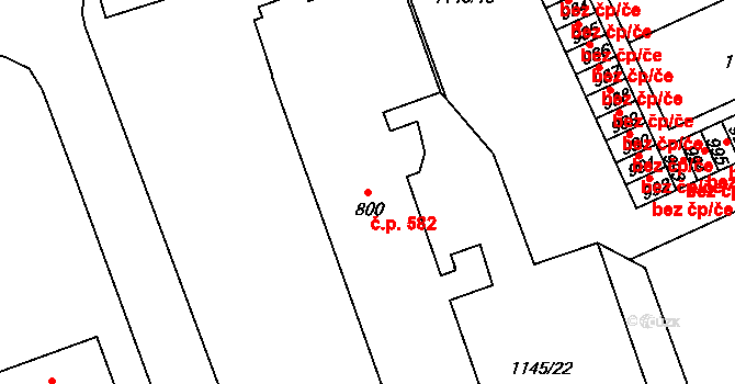 Holýšov 582 na parcele st. 800 v KÚ Holýšov, Katastrální mapa