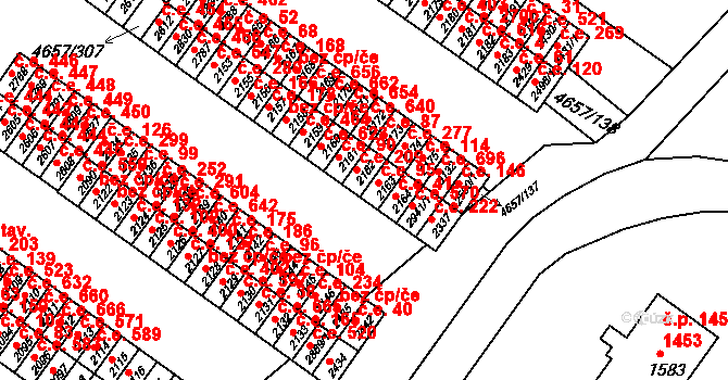 Veselí nad Moravou 209 na parcele st. 2162 v KÚ Veselí-Předměstí, Katastrální mapa
