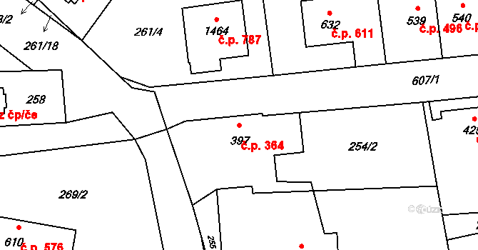 Michálkovice 364, Ostrava na parcele st. 397 v KÚ Michálkovice, Katastrální mapa