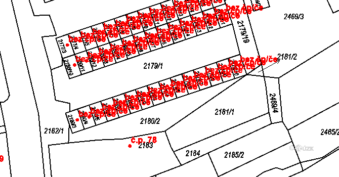 Černovice 39090213 na parcele st. 2179/4 v KÚ Černovice u Chomutova, Katastrální mapa