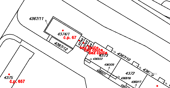 Brno 39489213 na parcele st. 4374/3 v KÚ Židenice, Katastrální mapa