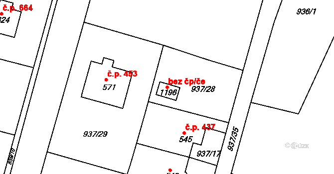 Hejnice 42879213 na parcele st. 1196 v KÚ Hejnice, Katastrální mapa