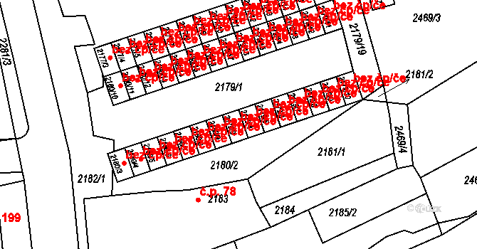 Černovice 45037213 na parcele st. 2179/3 v KÚ Černovice u Chomutova, Katastrální mapa