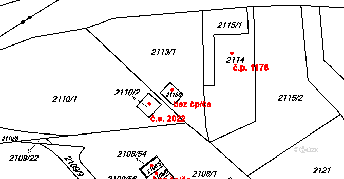 Teplice 45118213 na parcele st. 2113/2 v KÚ Teplice-Trnovany, Katastrální mapa