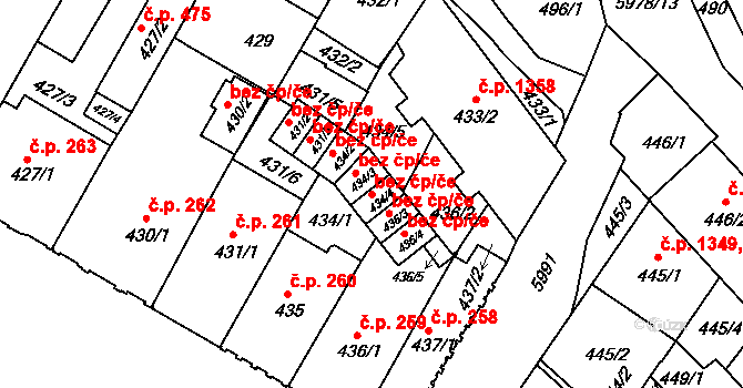 Liberec 47016213 na parcele st. 434/4 v KÚ Liberec, Katastrální mapa