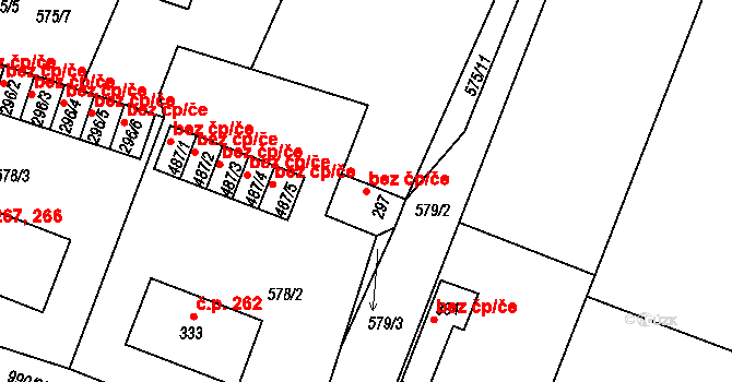 Milín 48712213 na parcele st. 297 v KÚ Milín, Katastrální mapa