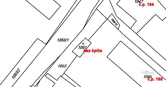 Jablůnka 48955213 na parcele st. 1051 v KÚ Jablůnka, Katastrální mapa