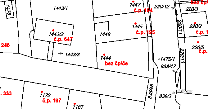 Třemošná 49568213 na parcele st. 1444 v KÚ Třemošná, Katastrální mapa