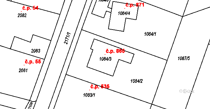 Štěpánkovice 865 na parcele st. 1084/3 v KÚ Štěpánkovice, Katastrální mapa
