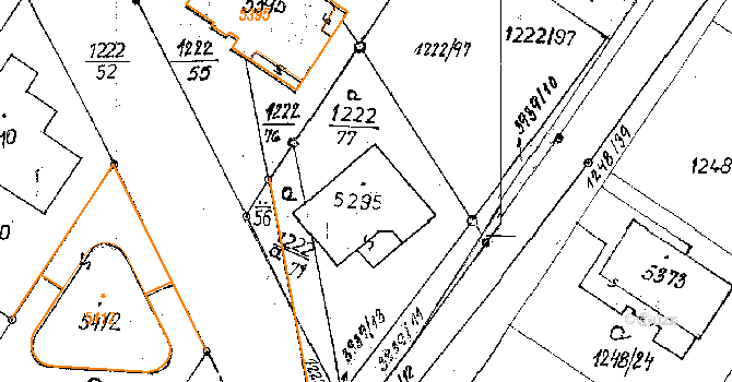 Poděbrady V 129, Poděbrady na parcele st. 5295 v KÚ Poděbrady, Katastrální mapa