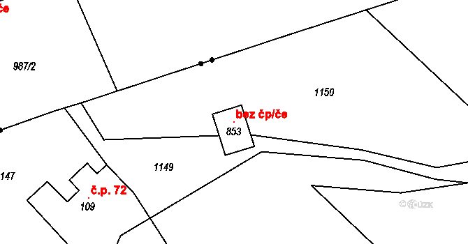 Třinec 105309214 na parcele st. 853 v KÚ Nebory, Katastrální mapa