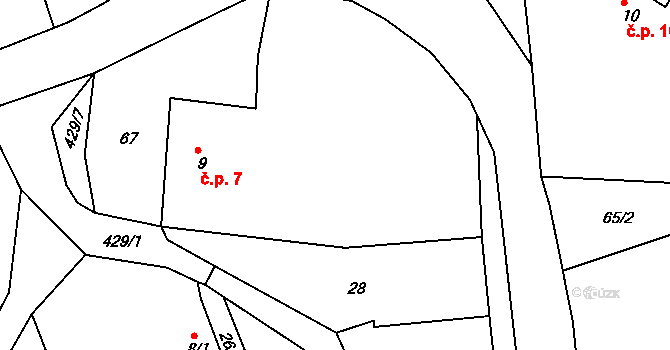 Suhrovice 7, Kněžmost na parcele st. 9 v KÚ Suhrovice, Katastrální mapa