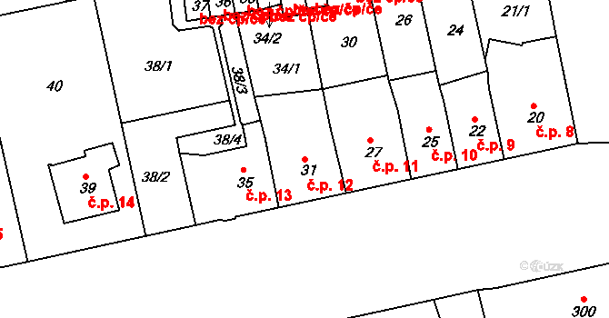 Pod Cvilínem 12, Krnov na parcele st. 31 v KÚ Opavské Předměstí, Katastrální mapa