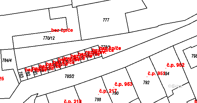 Třešť 147720214 na parcele st. 778/8 v KÚ Třešť, Katastrální mapa