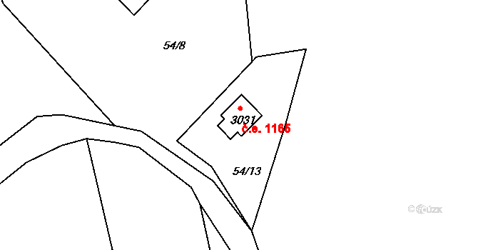 Ostravice 1165 na parcele st. 3031 v KÚ Staré Hamry 2, Katastrální mapa