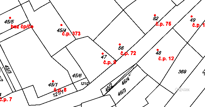 Litol 9, Lysá nad Labem na parcele st. 47 v KÚ Litol, Katastrální mapa