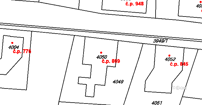Smržovka 869 na parcele st. 4050 v KÚ Smržovka, Katastrální mapa