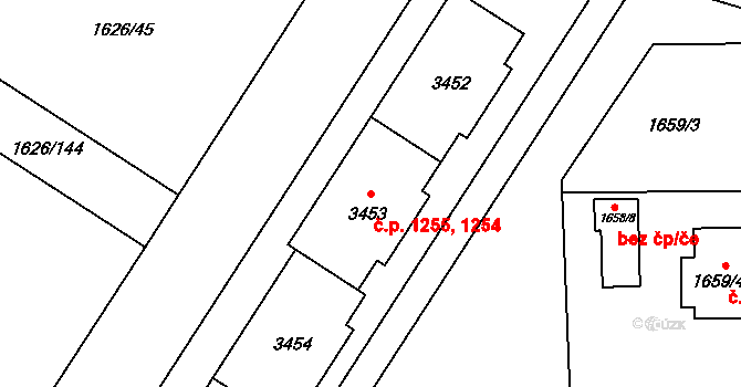 Bolevec 1254,1255, Plzeň na parcele st. 3452 v KÚ Bolevec, Katastrální mapa