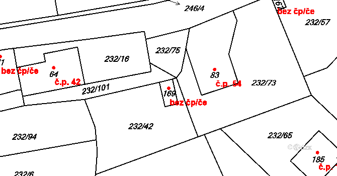 Svídnice 38045214 na parcele st. 169 v KÚ Svídnice u Slatiňan, Katastrální mapa