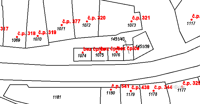 Hovorany 38699214 na parcele st. 1075 v KÚ Hovorany, Katastrální mapa