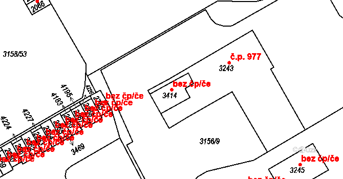 Lanškroun 43188214 na parcele st. 3414 v KÚ Lanškroun, Katastrální mapa
