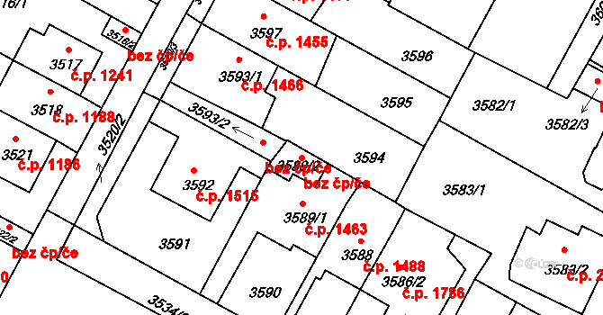 Litoměřice 43327214 na parcele st. 3589/2 v KÚ Litoměřice, Katastrální mapa