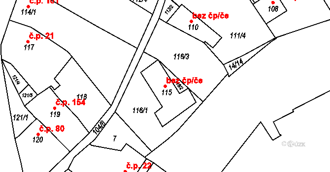 Sivice 43385214 na parcele st. 115 v KÚ Sivice, Katastrální mapa