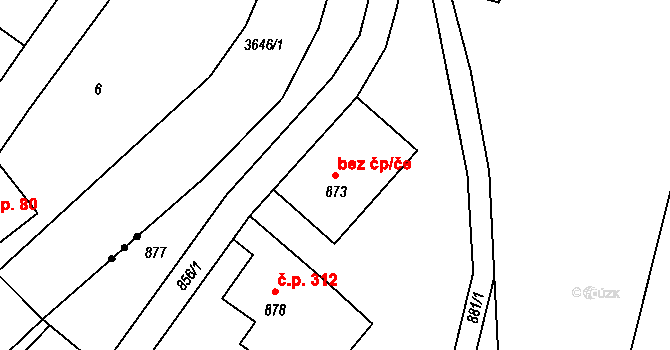 Žulová 44305214 na parcele st. 873 v KÚ Žulová, Katastrální mapa