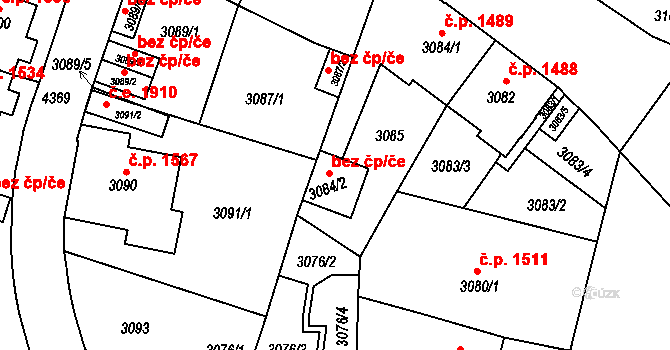 Teplice 45109214 na parcele st. 3084/2 v KÚ Teplice, Katastrální mapa