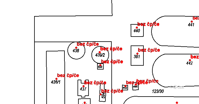 Horní Počaply 45335214 na parcele st. 439/2 v KÚ Horní Počaply, Katastrální mapa
