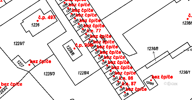 Velká Bystřice 47395214 na parcele st. 1247 v KÚ Velká Bystřice, Katastrální mapa