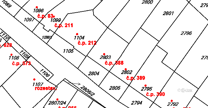 Nivnice 388 na parcele st. 2803 v KÚ Nivnice, Katastrální mapa
