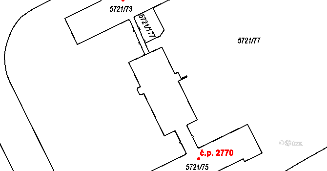  49380214 na parcele st. 5721/75 v KÚ Záběhlice, Katastrální mapa