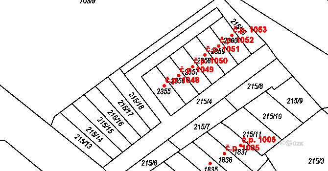 Sušice II 1048, Sušice na parcele st. 2355 v KÚ Sušice nad Otavou, Katastrální mapa