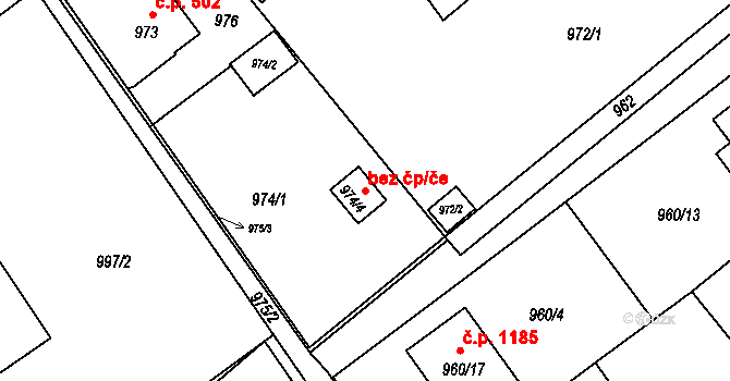Orlová 77881214 na parcele st. 974/4 v KÚ Poruba u Orlové, Katastrální mapa