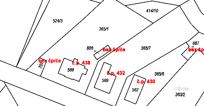 Jablonné v Podještědí 103159215 na parcele st. 886 v KÚ Jablonné v Podještědí, Katastrální mapa