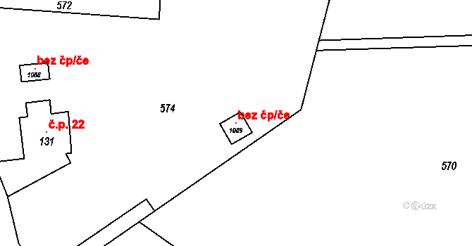 Děčín 118226215 na parcele st. 1089 v KÚ Bynov, Katastrální mapa