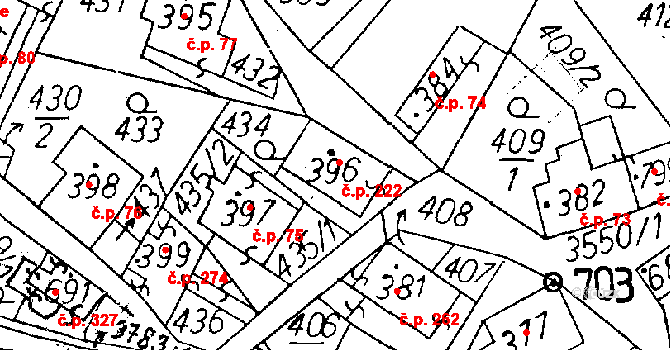 Cvikov II 222, Cvikov na parcele st. 396 v KÚ Cvikov, Katastrální mapa