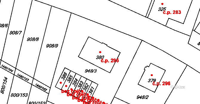 Opatov 295 na parcele st. 380 v KÚ Opatov na Moravě, Katastrální mapa