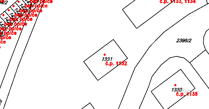 Ústí nad Orlicí 1132 na parcele st. 1331 v KÚ Ústí nad Orlicí, Katastrální mapa