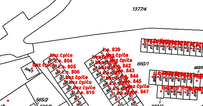 Kopřivnice 839 na parcele st. 635 v KÚ Kopřivnice, Katastrální mapa