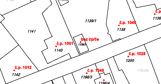 Rumburk 43289215 na parcele st. 1139/3 v KÚ Rumburk, Katastrální mapa