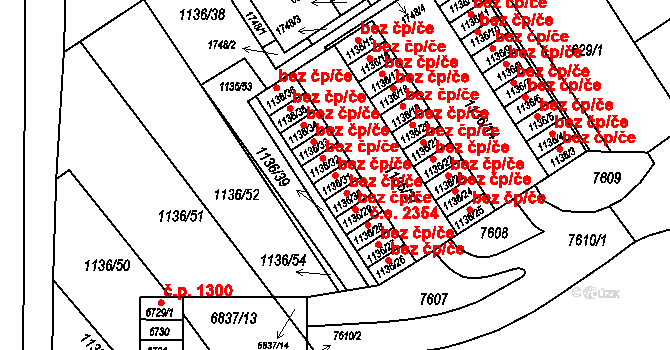 Brno 45598215 na parcele st. 1136/31 v KÚ Bystrc, Katastrální mapa