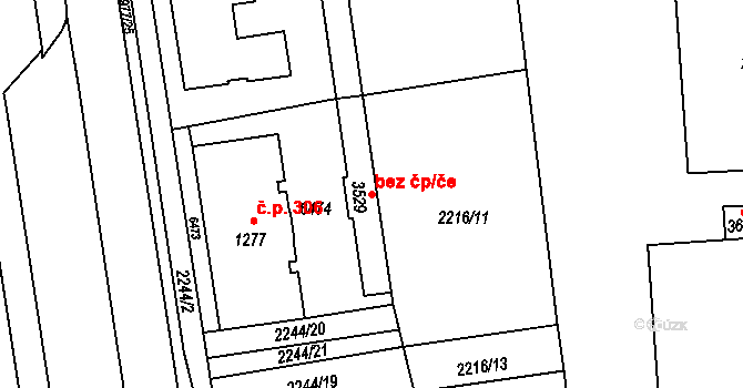 Polička 48312215 na parcele st. 3529 v KÚ Polička, Katastrální mapa