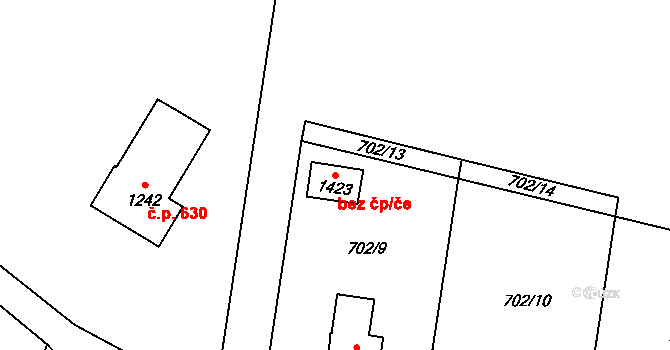 Hejnice 54132215 na parcele st. 1423 v KÚ Hejnice, Katastrální mapa