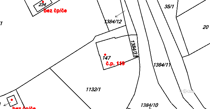 Horní Libchavy 119, Libchavy na parcele st. 147 v KÚ Horní Libchavy, Katastrální mapa